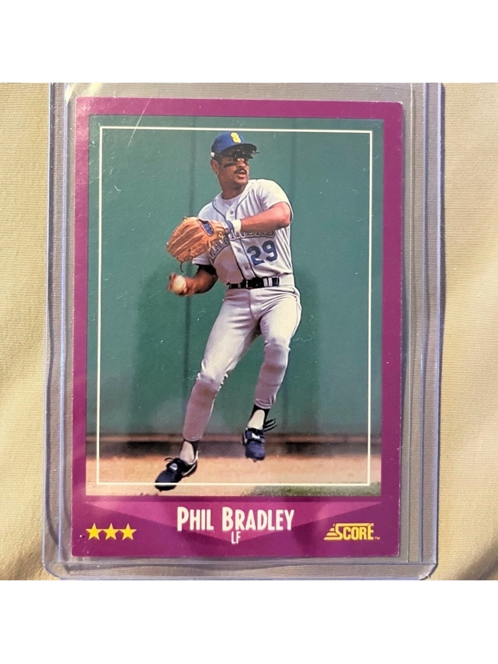 Seattle Mariners Vintage Phil Bradley 1988 Score MLB Baseball Trading Card